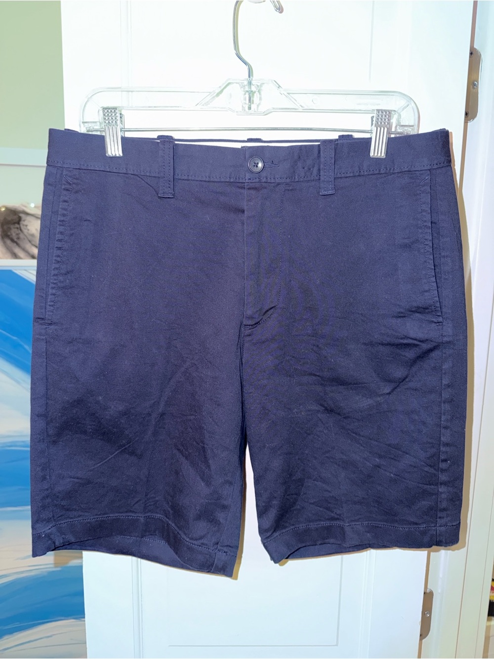 J. Crew Men's Navy Flat-Front Cotton Shorts